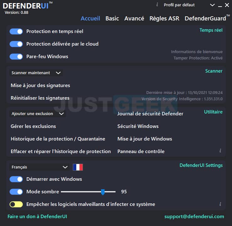 DefenderUI : une interface avancé de l'application Sécurité Windows