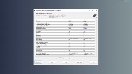 Des informations détaillées sur la RAM de votre PC avec RAMMon