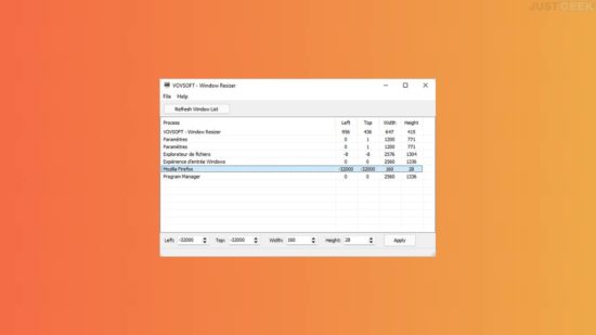 Redimensionner les fenêtres de vos applications Windows avec Vovsoft Window Resizer