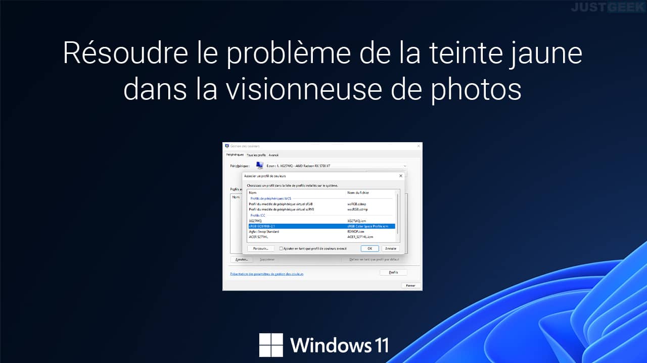 Résoudre le problème de la teinte jaune dans la visionneuse de photos de Windows 11