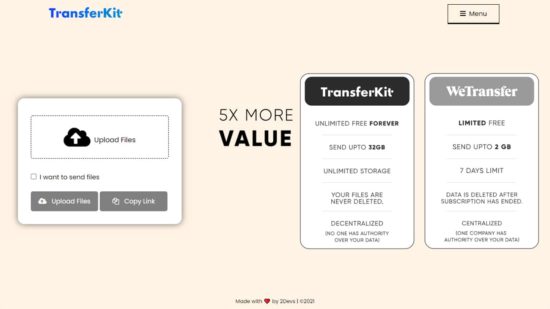 TransferKit : un service de transfert de fichiers décentralisé