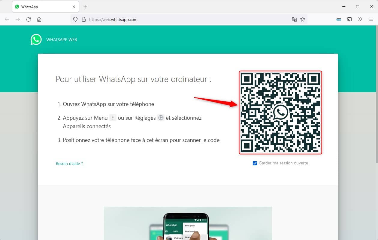 Utiliser WhatsApp Web sur PC