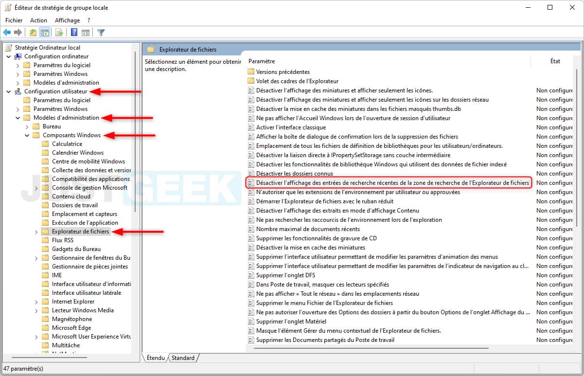 Désactiver la recherche en ligne dans le menu Démarrer de Windows 11