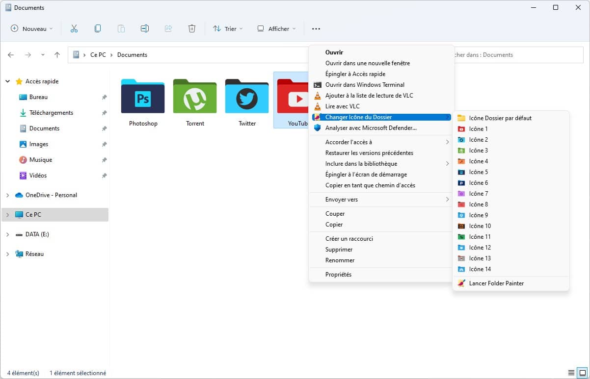 Changer la couleur d'un dossier sous Windows 11 avec Folder Painter