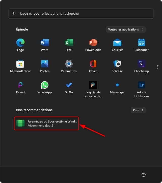Paramètres du sous-système Windows pour Android dans Windows 11
