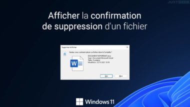 Afficher la confirmation de suppression d'un fichier dans Windows 11