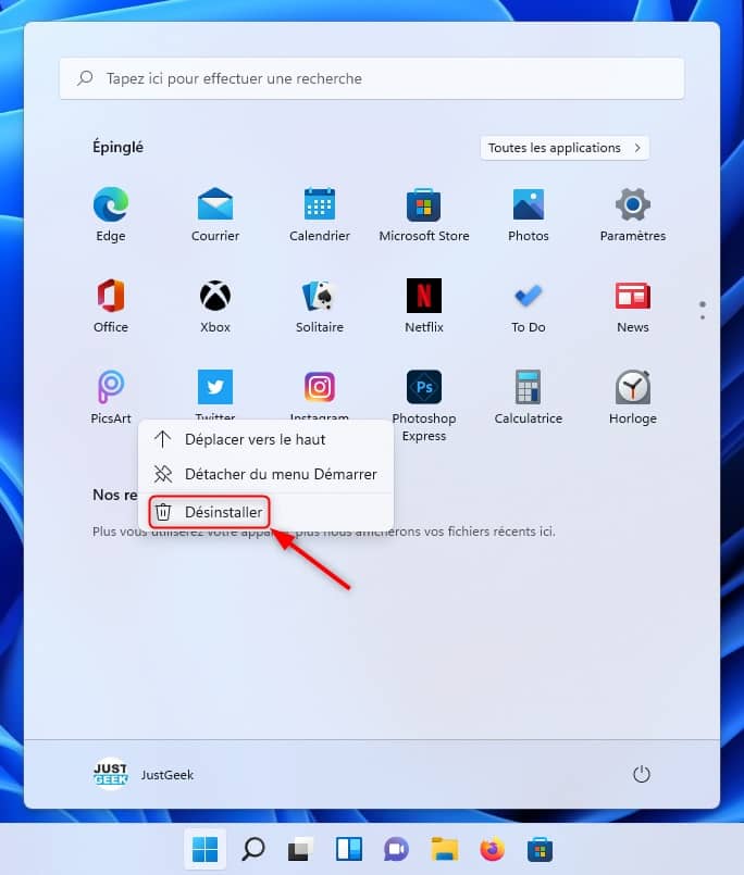 Désinstaller les applications préinstallées de Windows 11