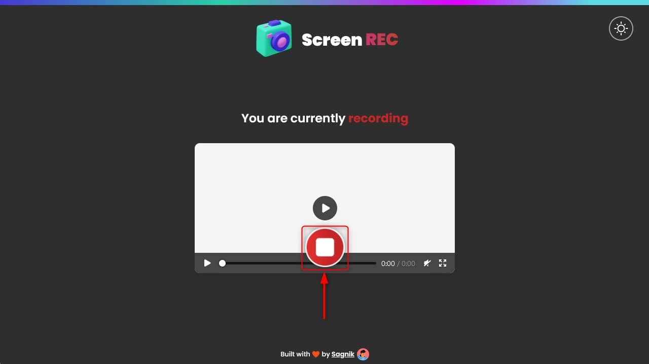 ScreenREC : arrêter l'enregistrement vidéo