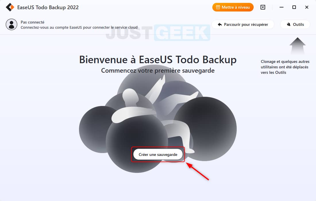Interface du logiciel EaseUS Todo Backup Free 2022