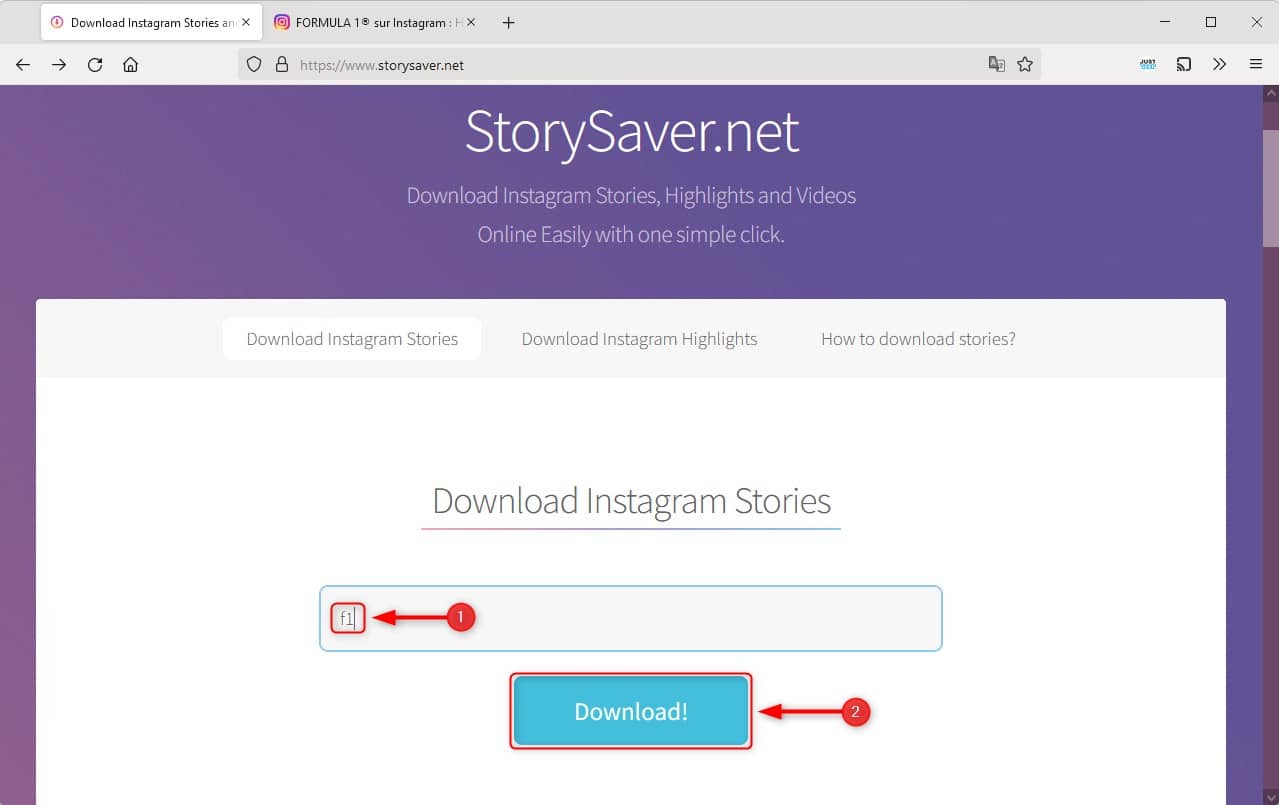 Télécharger une story Instagram avec StorySaver