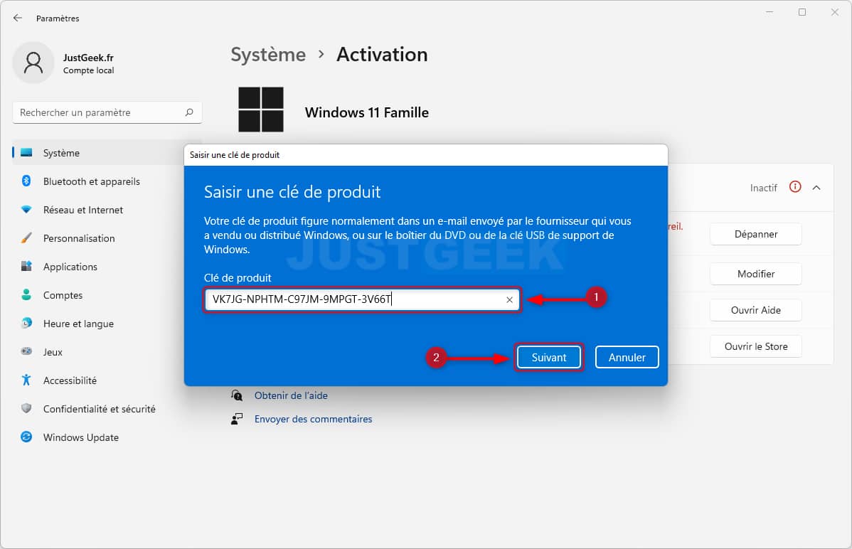 Clés de produit génériques de Windows 11 pour toutes les éditions