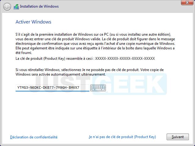 Clé de produit générique Windows 11