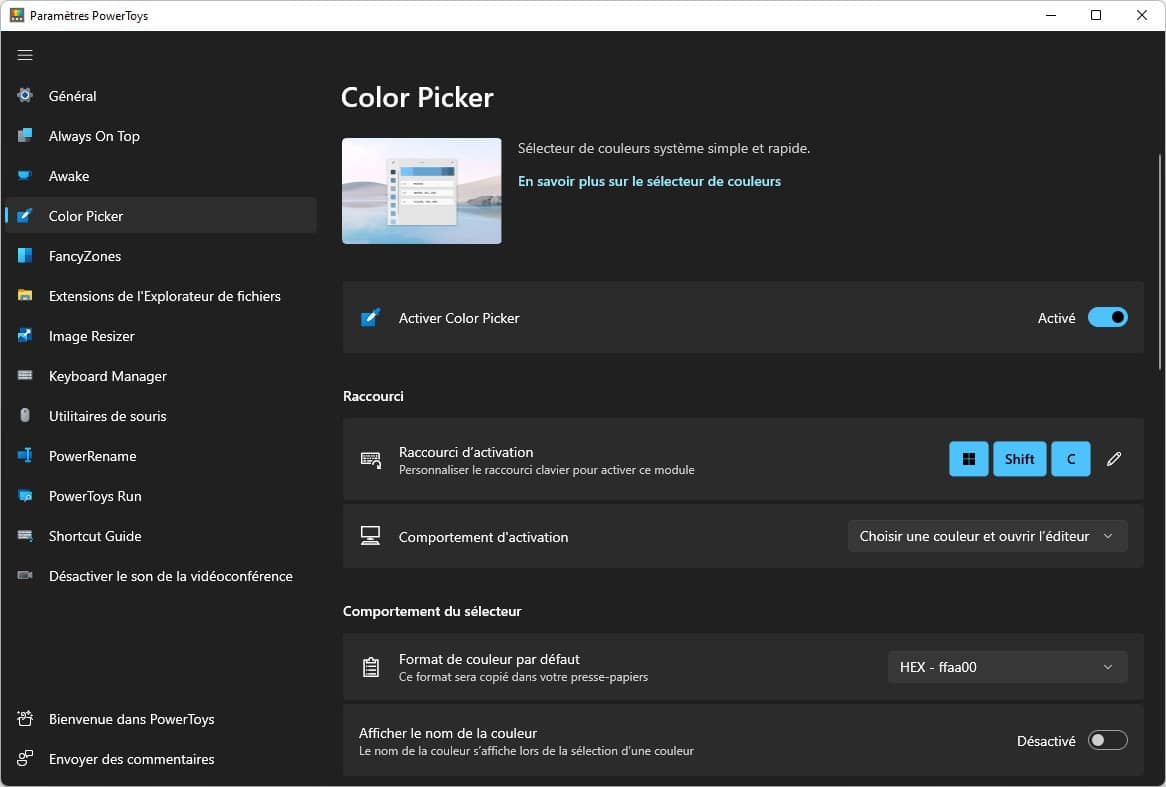 Color Picker : PowerToys Windows 11/10