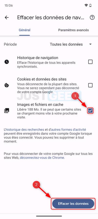 Vider le cache de Google Chrome sur Android