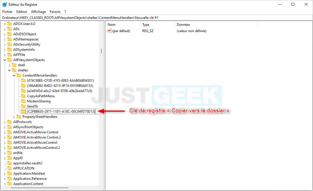 Ajouter « Copier vers le dossier » au menu contextuel de Windows 11