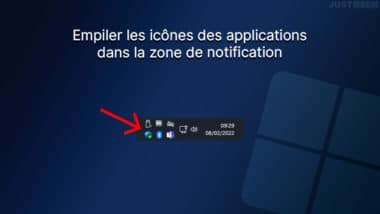 Empiler les icônes de la zone de notification dans Windows 11