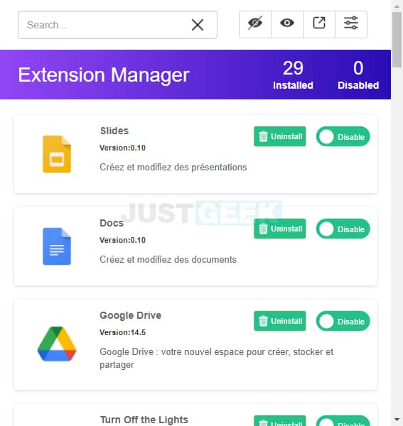 Gérer ses extensions Chrome avec Extension Manager