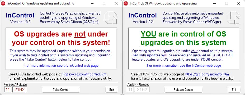 InControl : contrôler les mises à jour de Windows 11 et 10