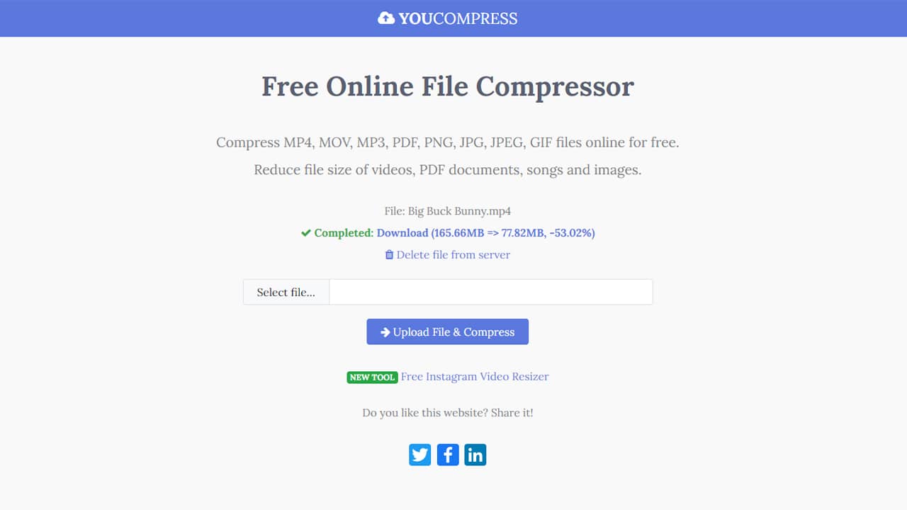 YouCompress : compresser un fichier en ligne gratuitement