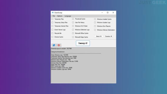 CleanSweep : logiciel de nettoyage PC