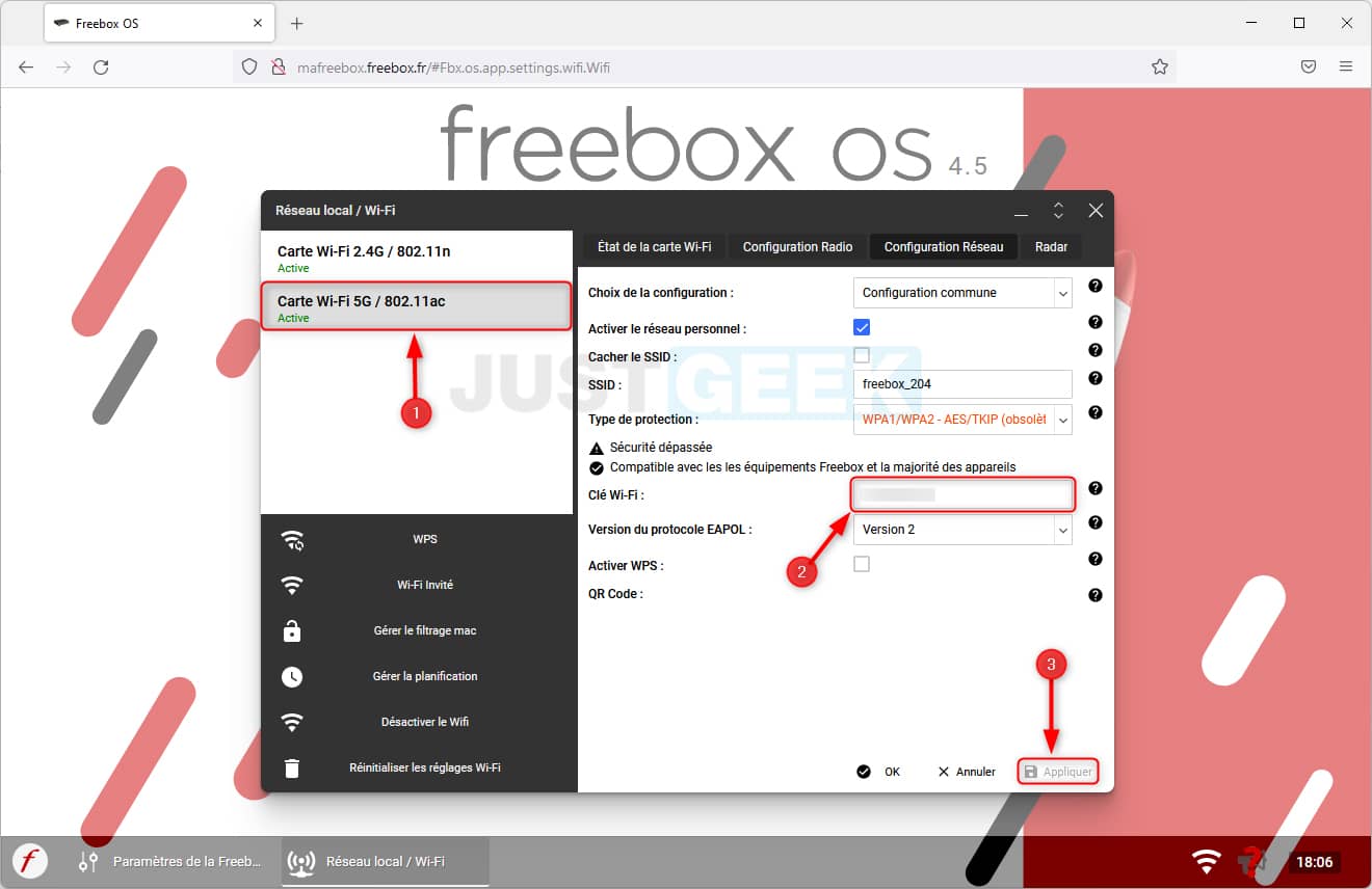 Modifier le mot de passe WiFi d'une Freebox