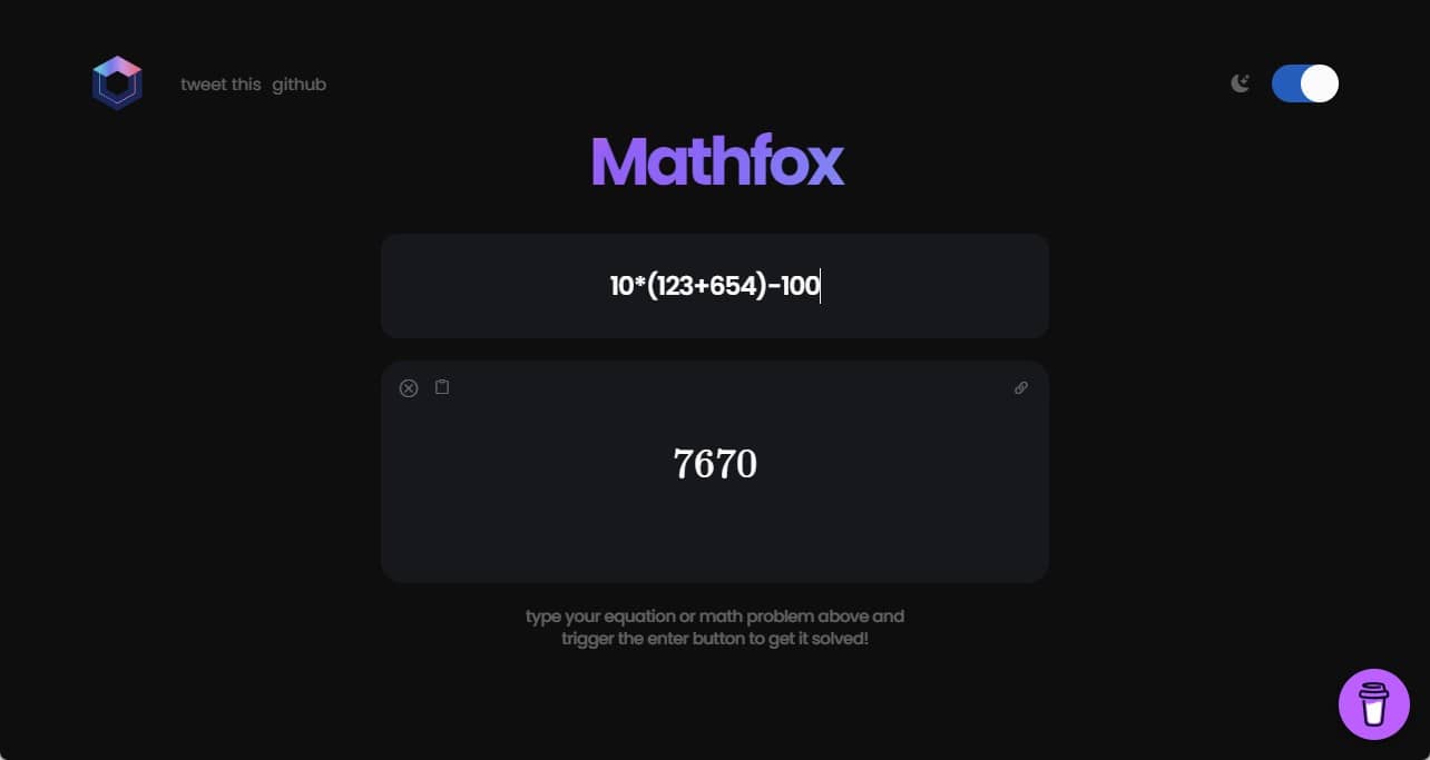 Solve a math problem with Mathfox