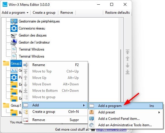 Add Shortcut to Win+X Quick Link Menu on Windows 11
