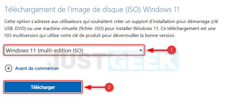 Téléchargement de l'image disque (ISO) Windows 11
