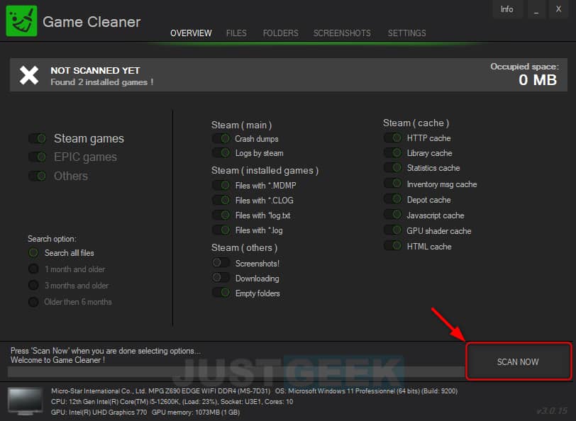 Nettoyer les répertoires de jeux avec Game Cleaner