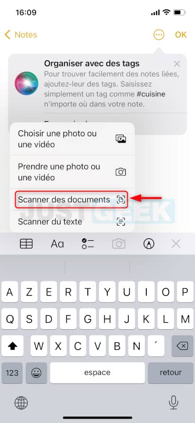 Scanner un document sur iPhone