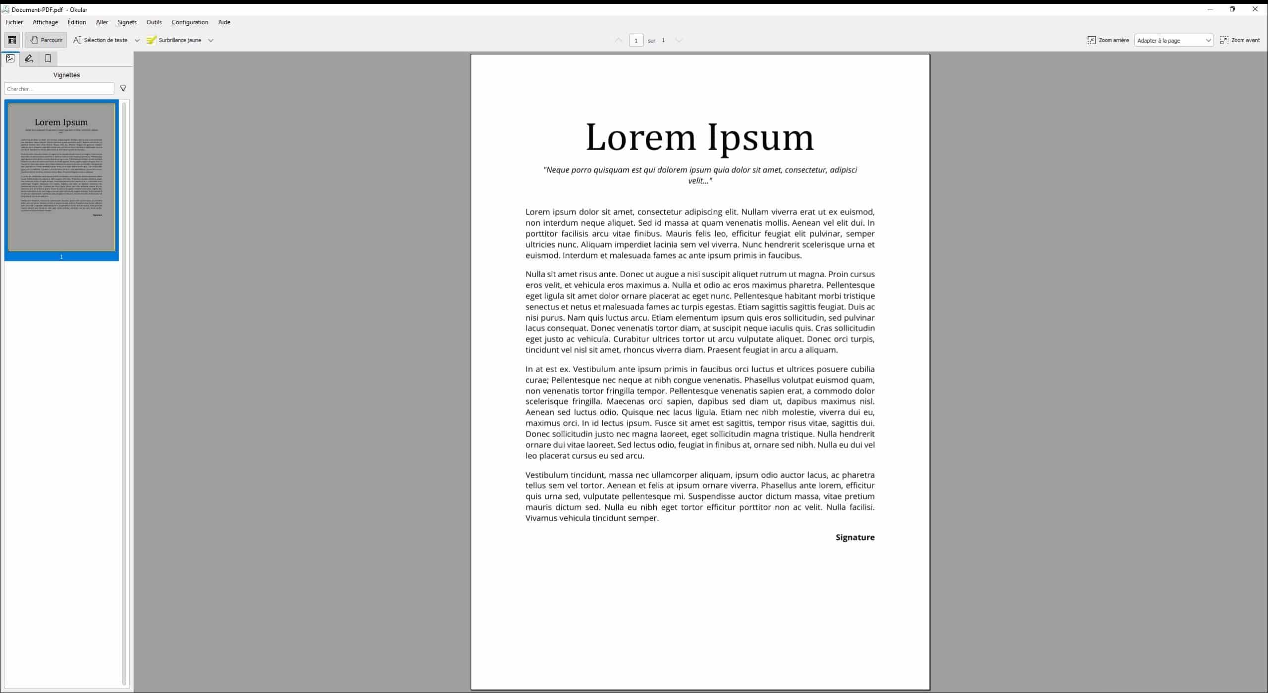 Okular, the minimalist PDF reader