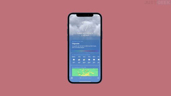 Activer les notifications en cas de pluie ou de neige sur iPhone