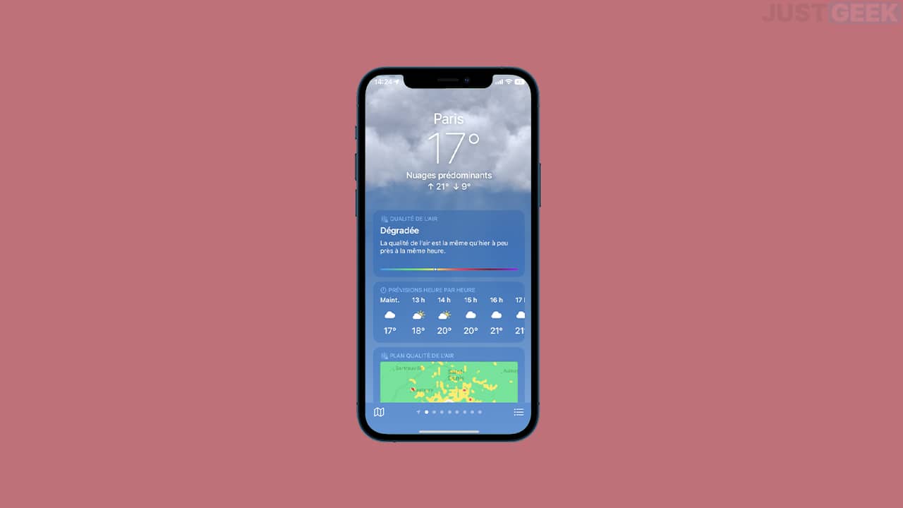 Activer les notifications en cas de pluie ou de neige sur iPhone