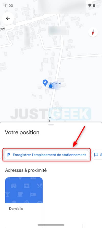 Enregistrer l'emplacement de stationnement dans Google Maps