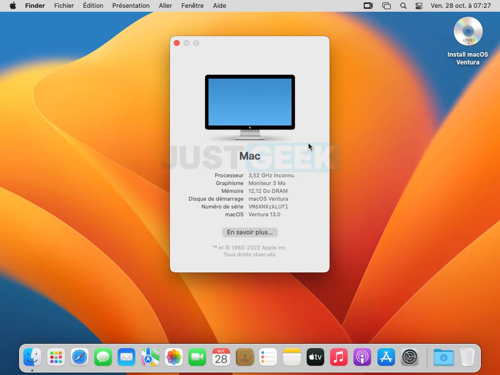 macOS Ventura sur VMware