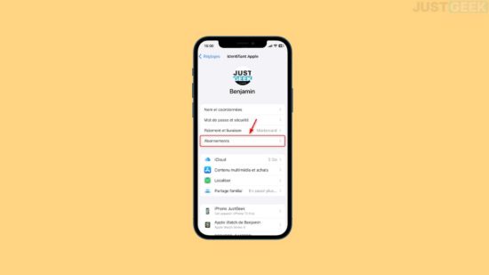 Résilier un abonnement sur iPhone