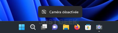 Notification Caméra désactivée Windows 11