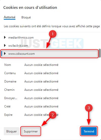 Supprimer les cookies sur Microsoft Edge