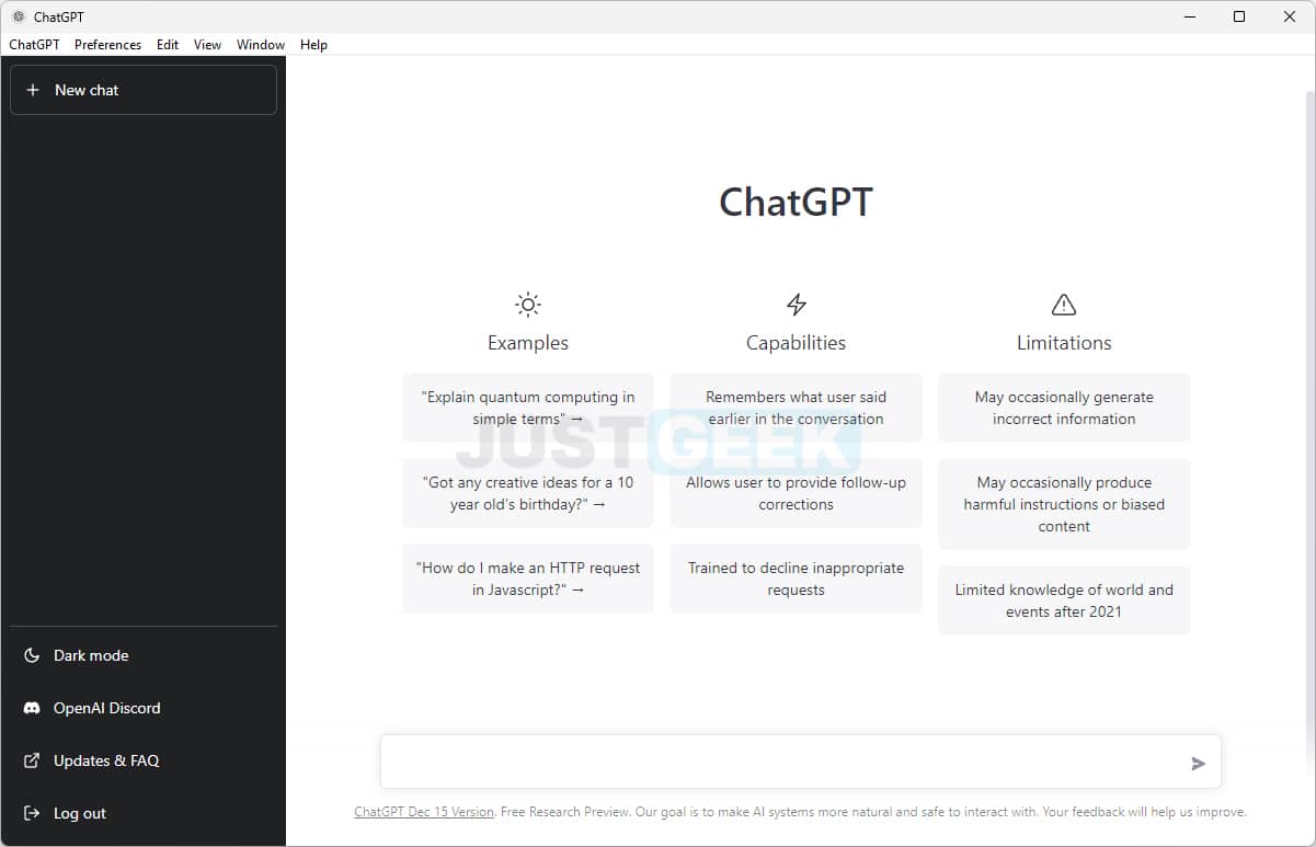 Application ChatGPT