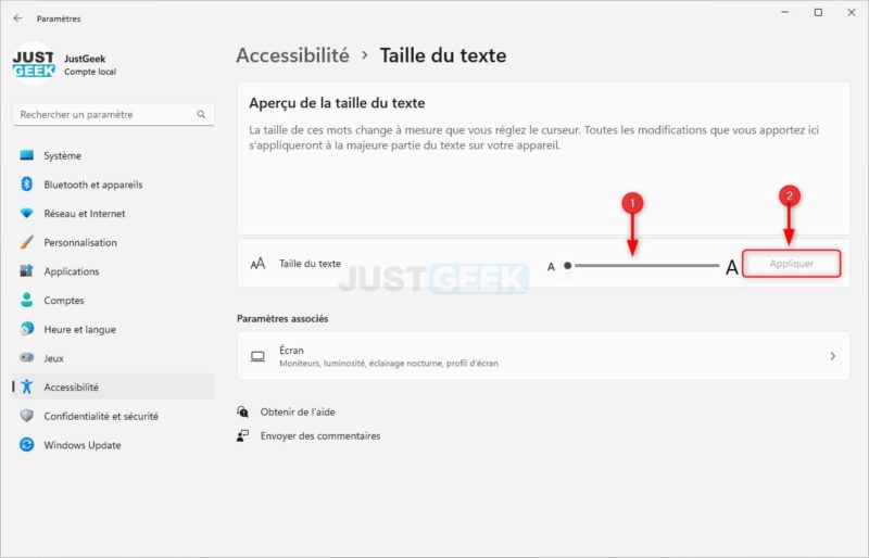 Comment changer la taille de la police sur Windows 11