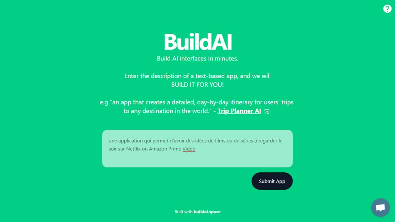 Créer une application Web basée sur une IA avec BuildAI