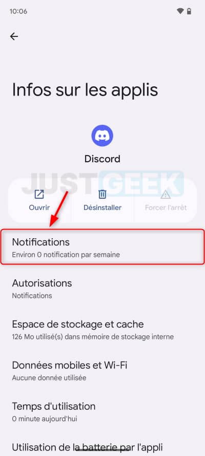 Notifications application Android