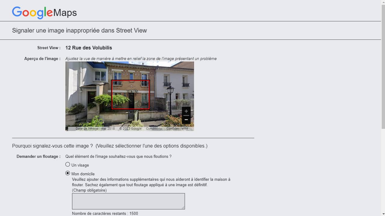 Demander à Google de flouter votre maison dans Street View