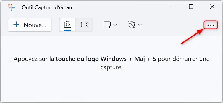 Accéder aux paramètres de l'Outil Capture d'écran sur Windows 11