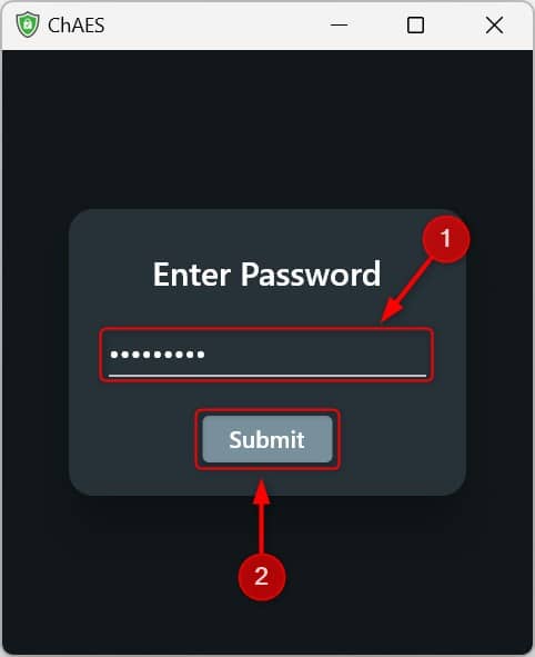Enter an encryption password