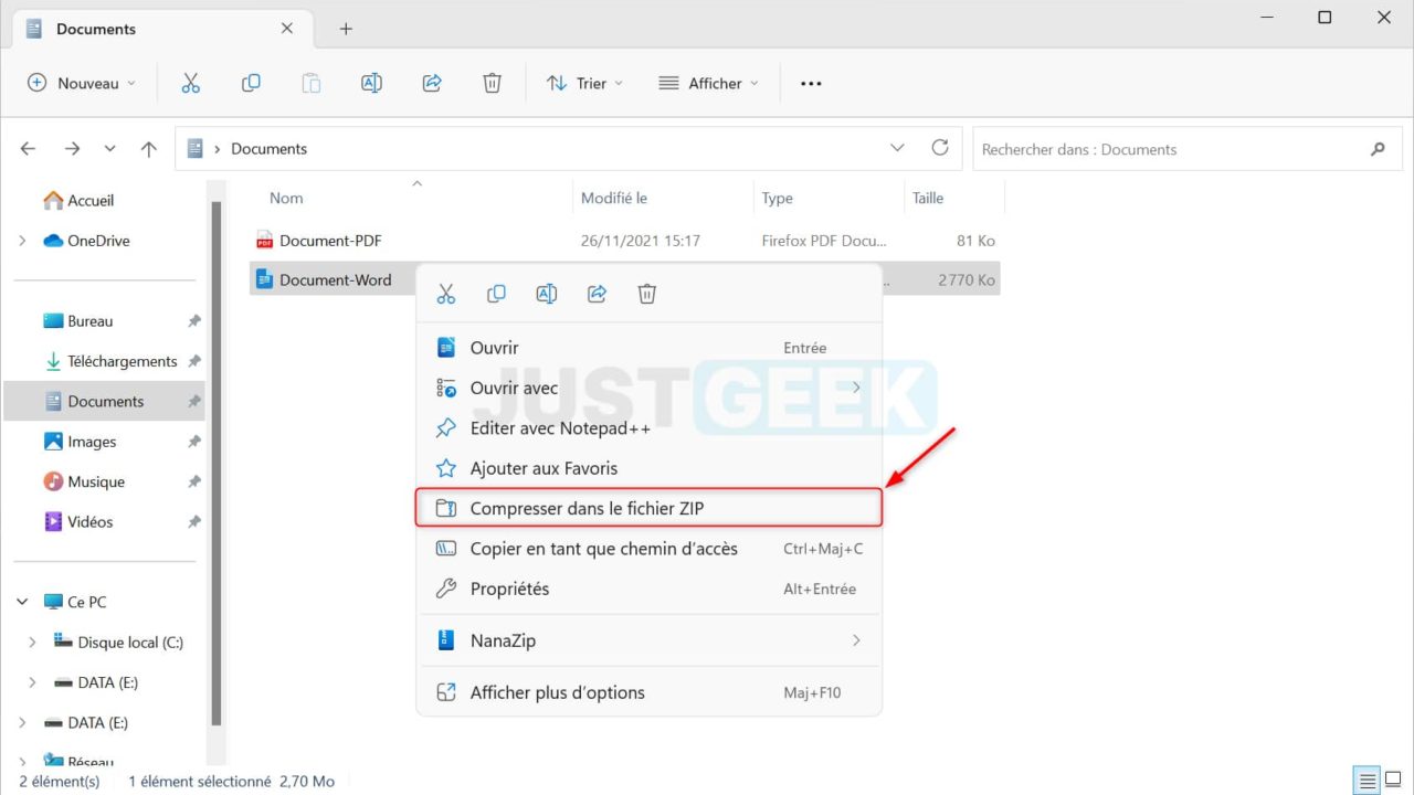 comment compresser des fichiers sur windows