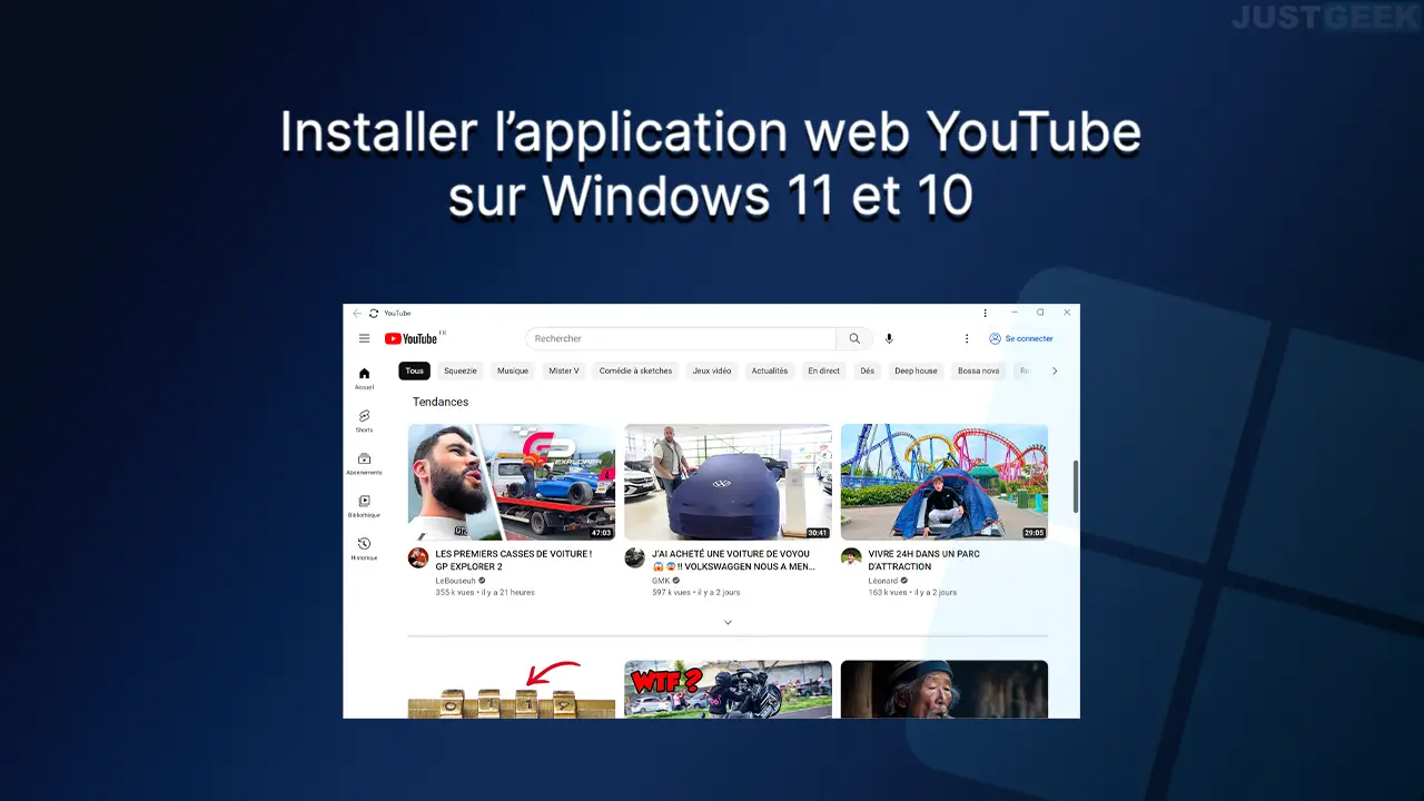 Comment installer l'application Web YouTube sur Windows 11 et 10