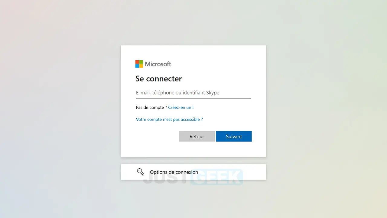 Connectez-vous à votre compte Microsoft