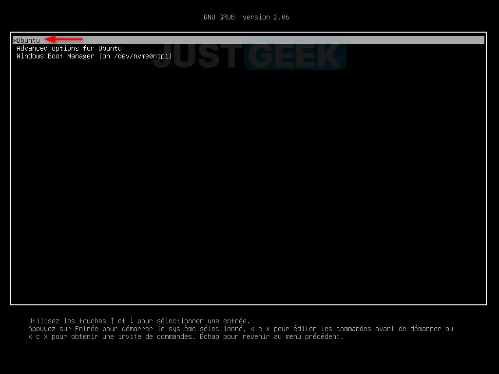 GNU GRUB : Dual-boot Ubuntu et Windows 11