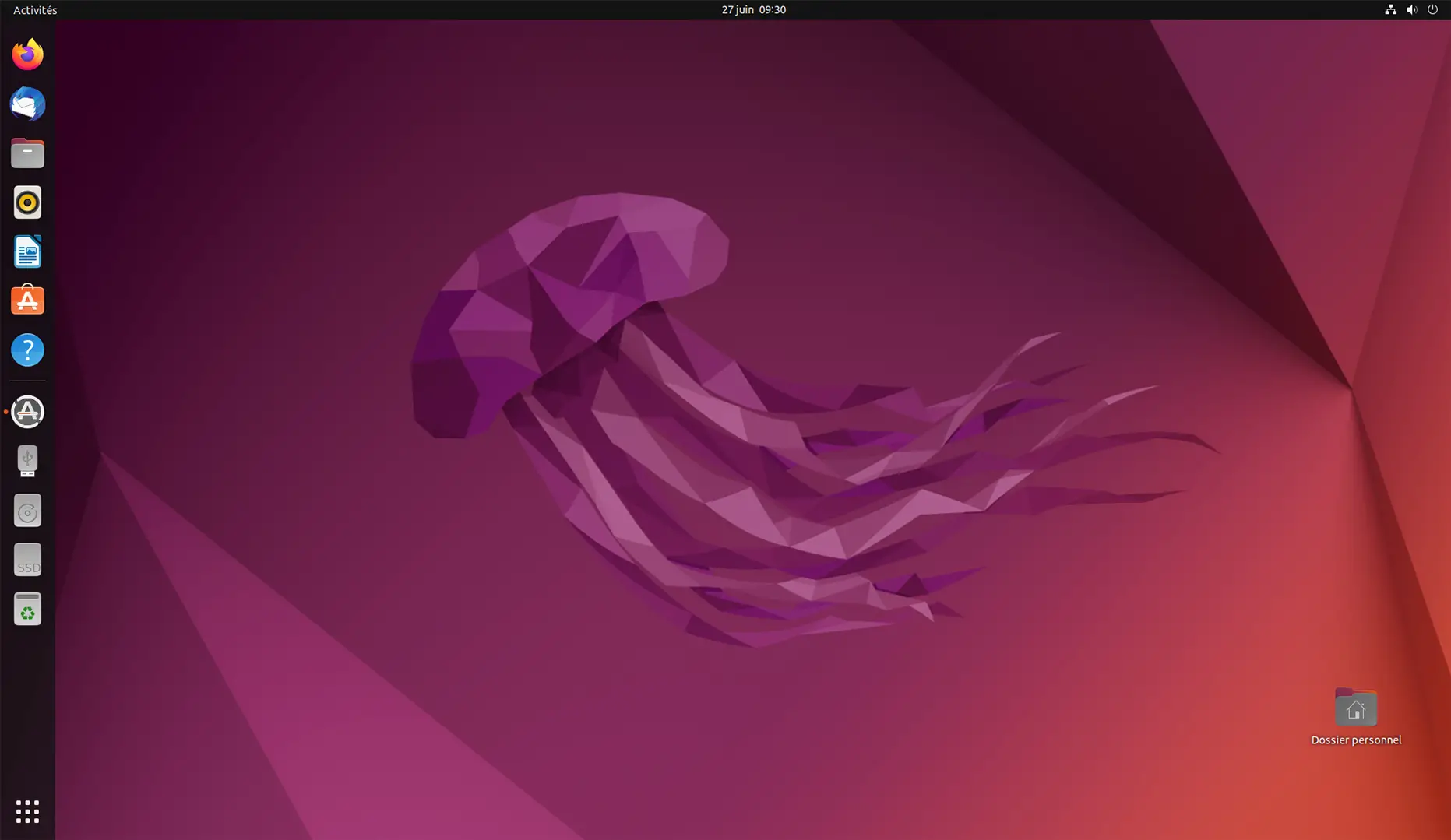 Interface du système d'exploitation Ubuntu